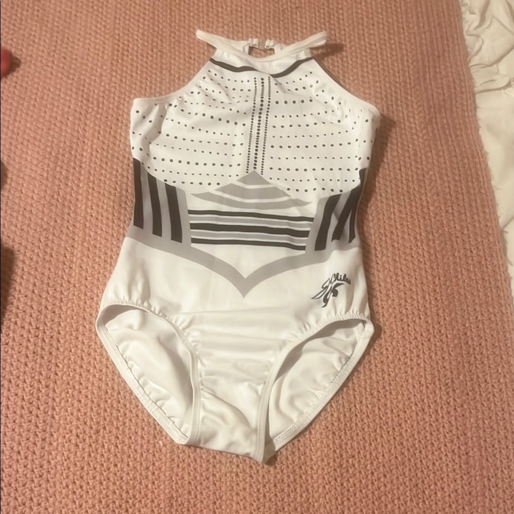White and Gray One-Piece leotard